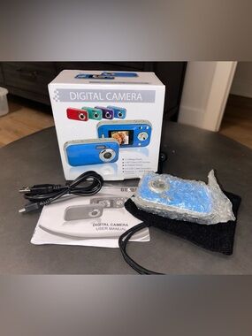 Blue Digital Camera - Compact Point & Shoot